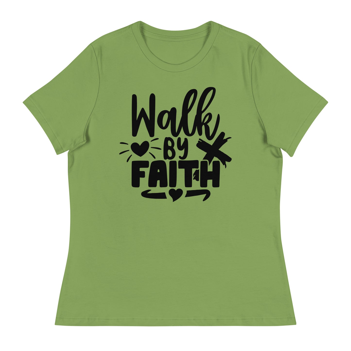 Walk by Faith (Black design)  - Women's Relaxed T-Shirt