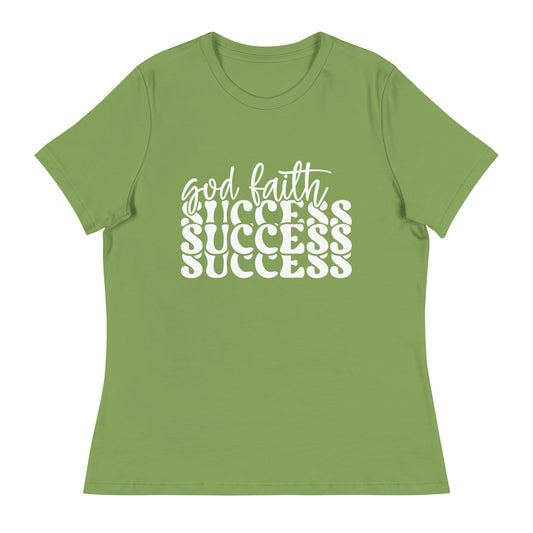 God Faith Success (White design) - Women's Relaxed T-Shirt