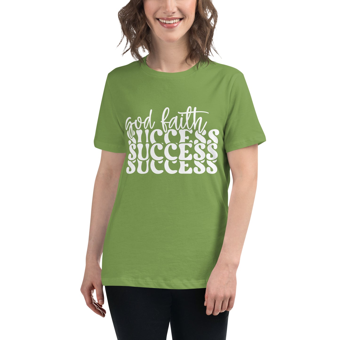 God Faith Success (White design) - Women's Relaxed T-Shirt