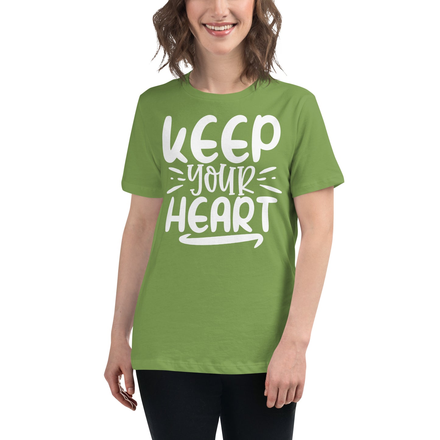 Keep Your Heart (White design) - Women's Relaxed T-Shirt