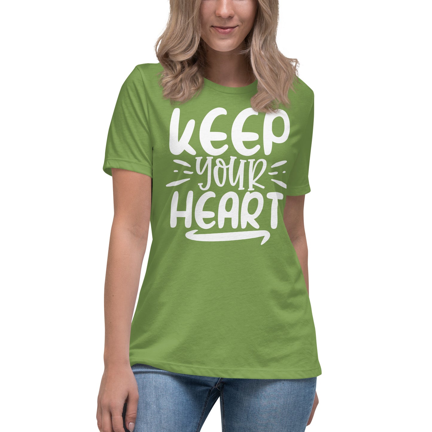 Keep Your Heart (White design) - Women's Relaxed T-Shirt