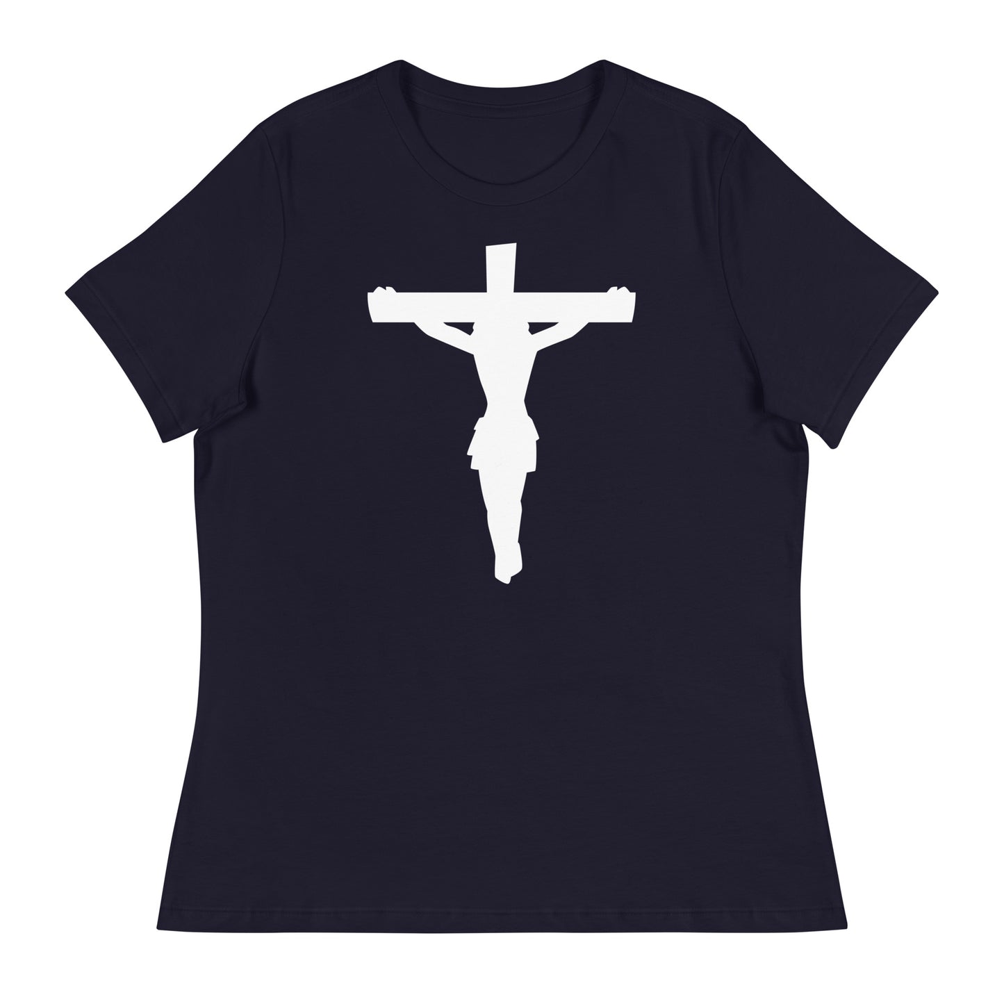 Jesus on the Cross (White design) - Women's Relaxed T-Shirt