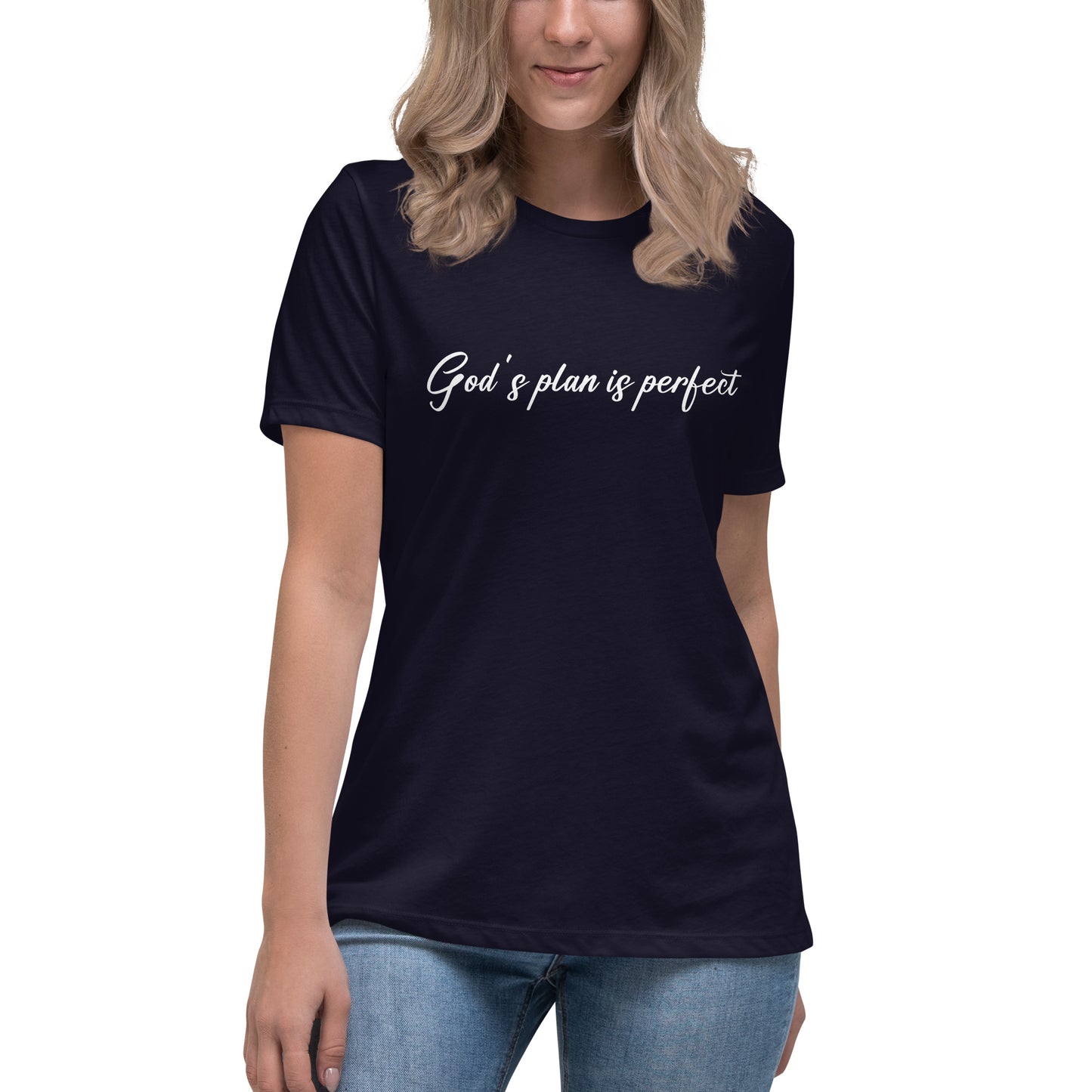 God's Plan Is Perfect (White design) - Women's Relaxed T-Shirt