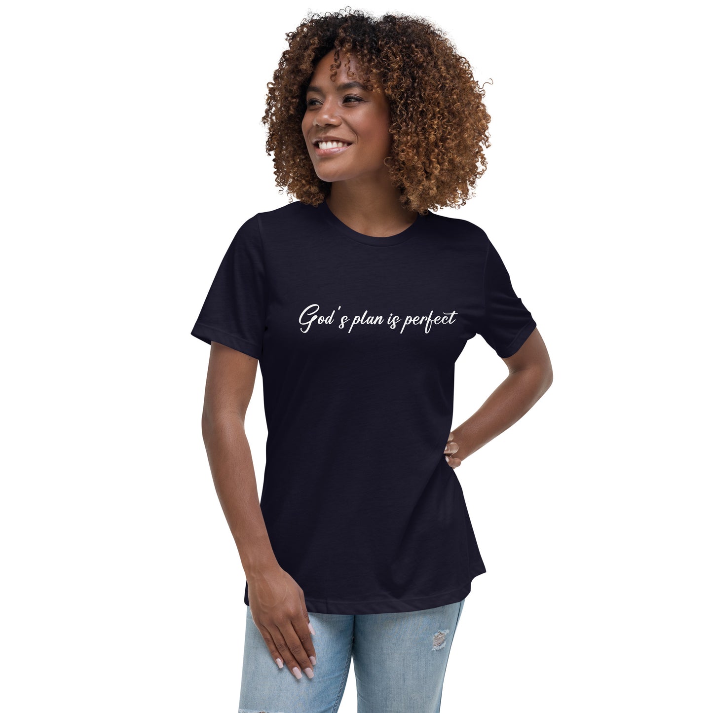 God's Plan Is Perfect (White design) - Women's Relaxed T-Shirt