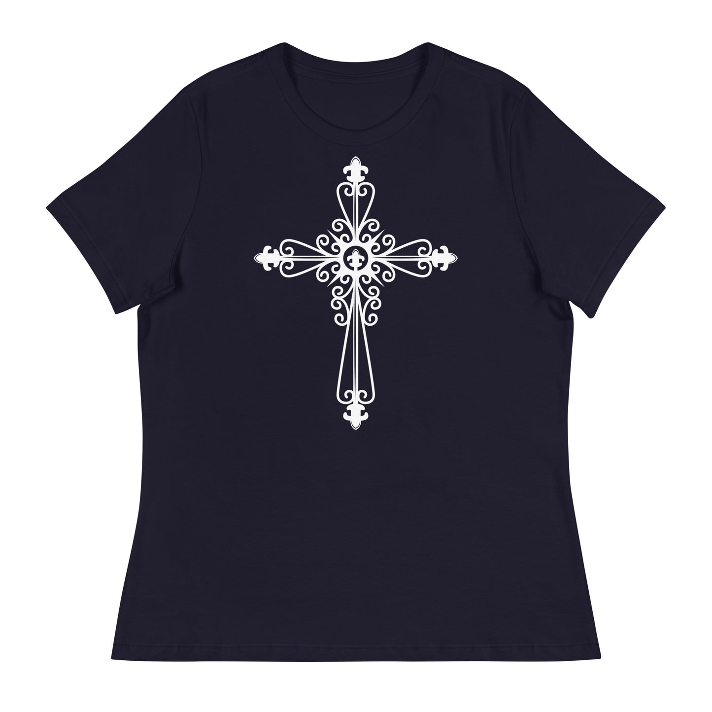 Faithful Cross (White design) - Women's Relaxed T-Shirt