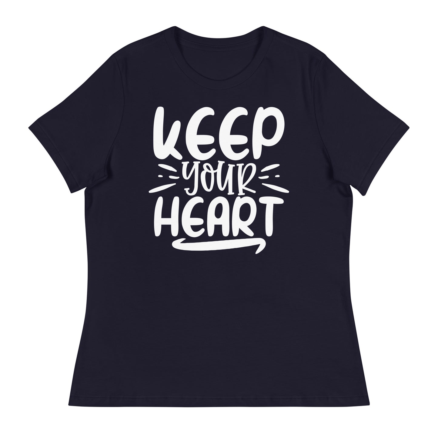 Keep Your Heart (White design) - Women's Relaxed T-Shirt