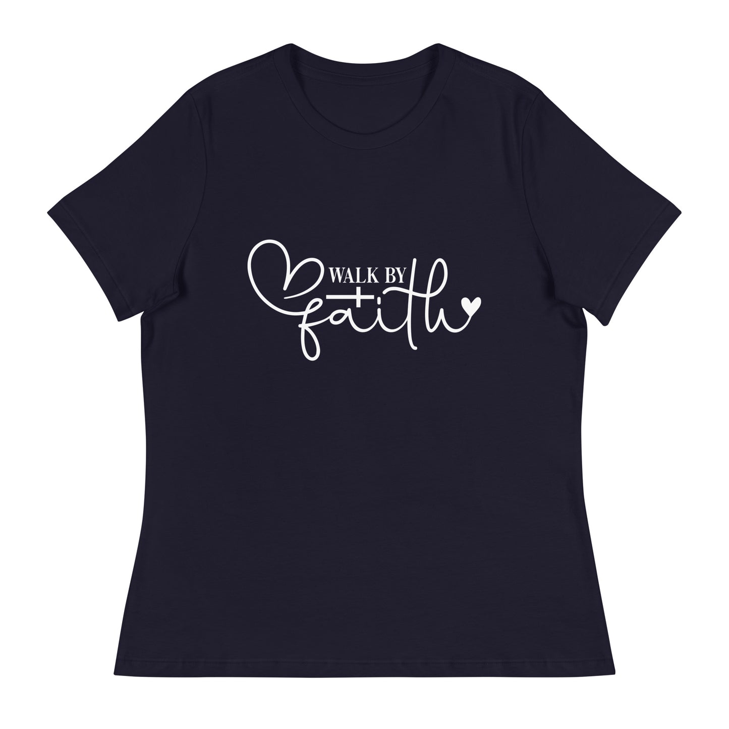 Walk by Faith (White design) - Women's Relaxed T-Shirt