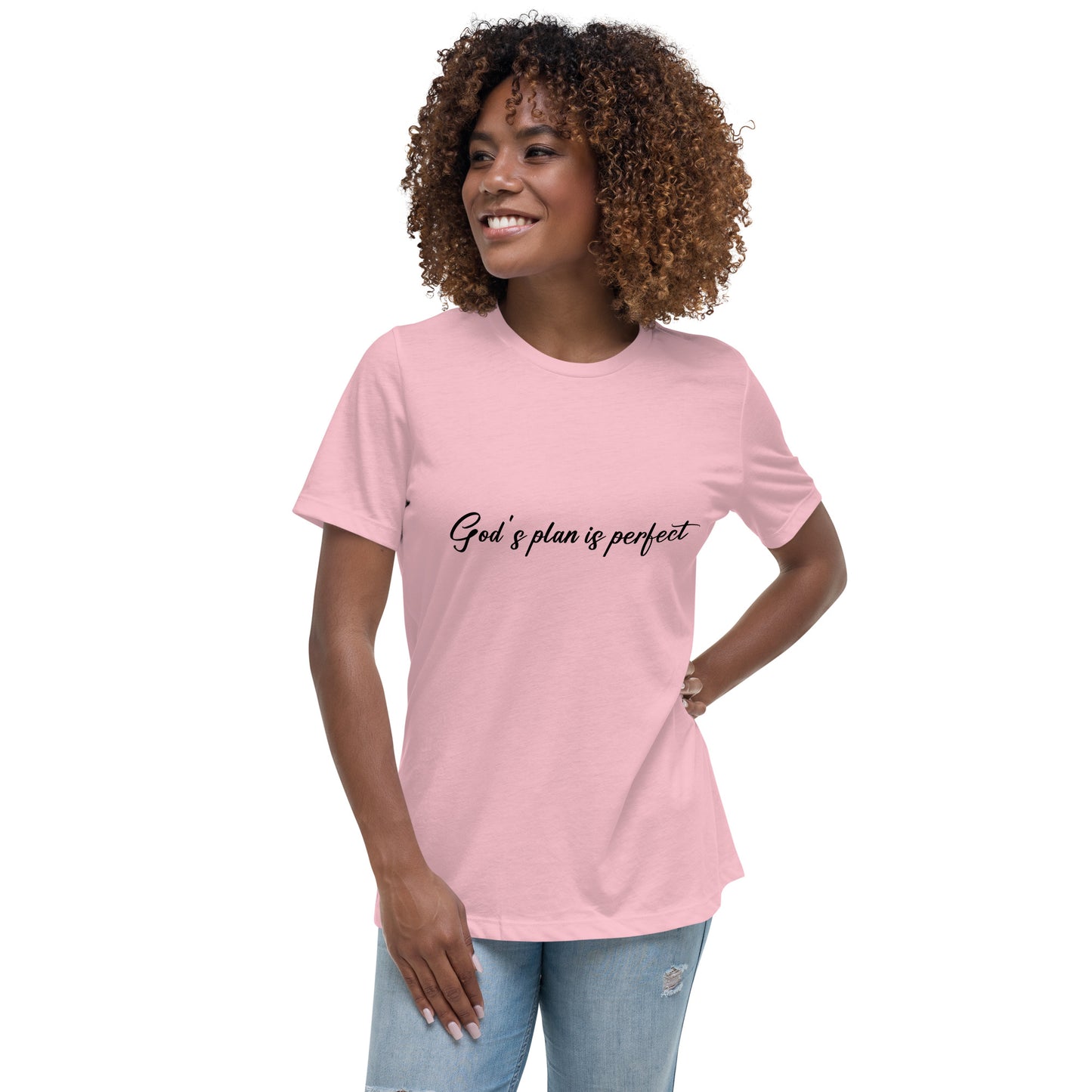 God's Plan Is Perfect (Black design)  - Women's Relaxed T-Shirt