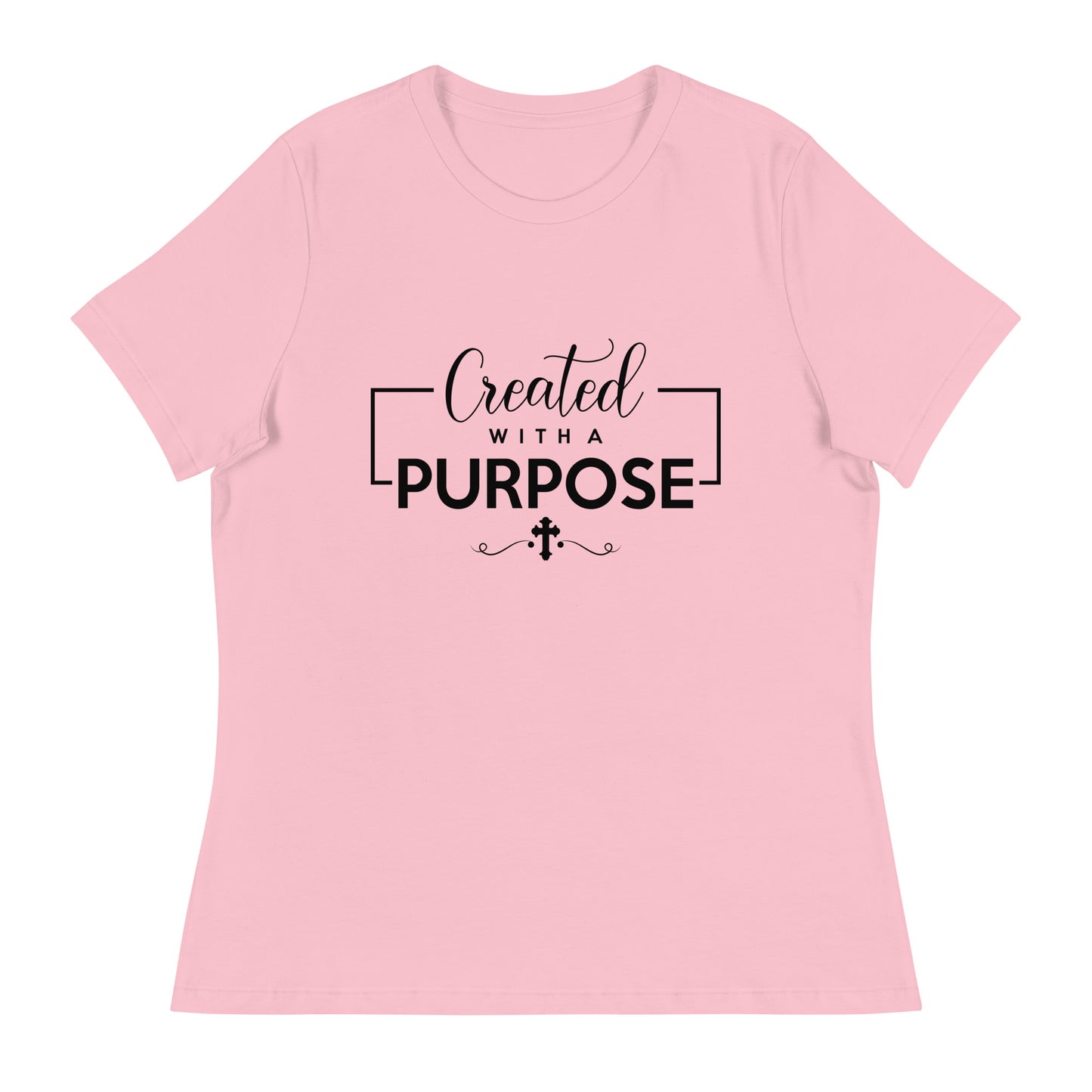 Created with a Purpose (Black design) - Women's Relaxed T-Shirt