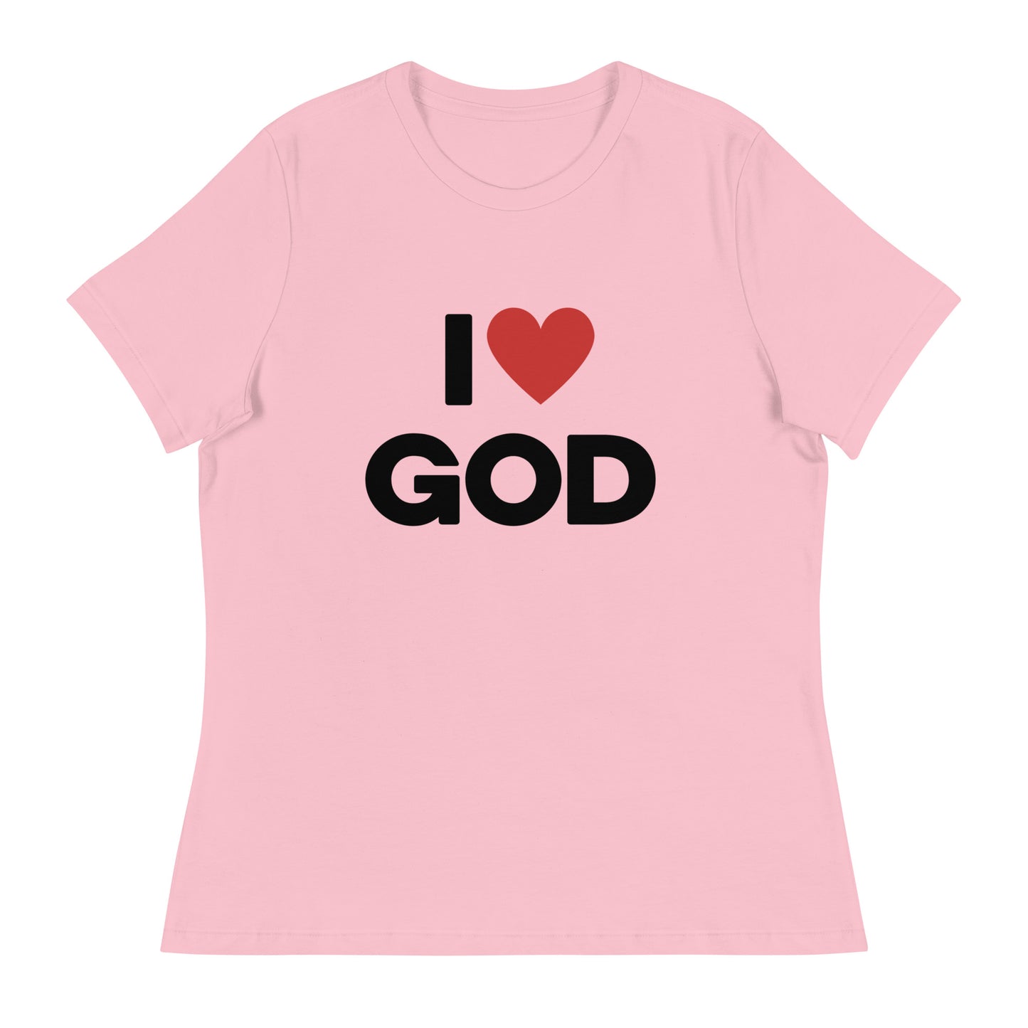 I love God (Black design) -  Women's Relaxed T-Shirt