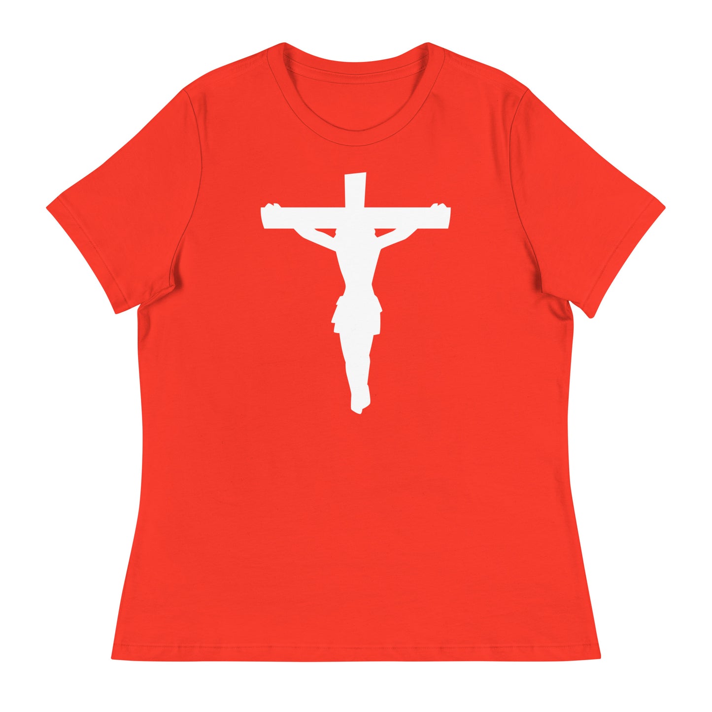 Jesus on the Cross (White design) - Women's Relaxed T-Shirt