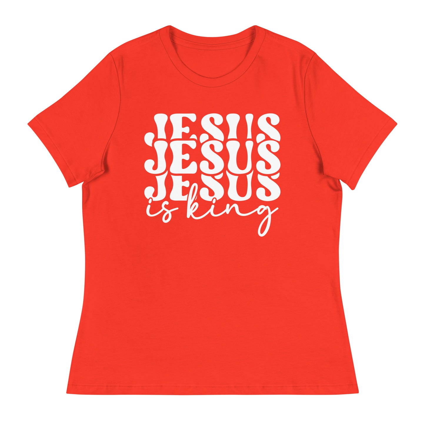 Jesus is King (White design) - Women's Relaxed T-Shirt