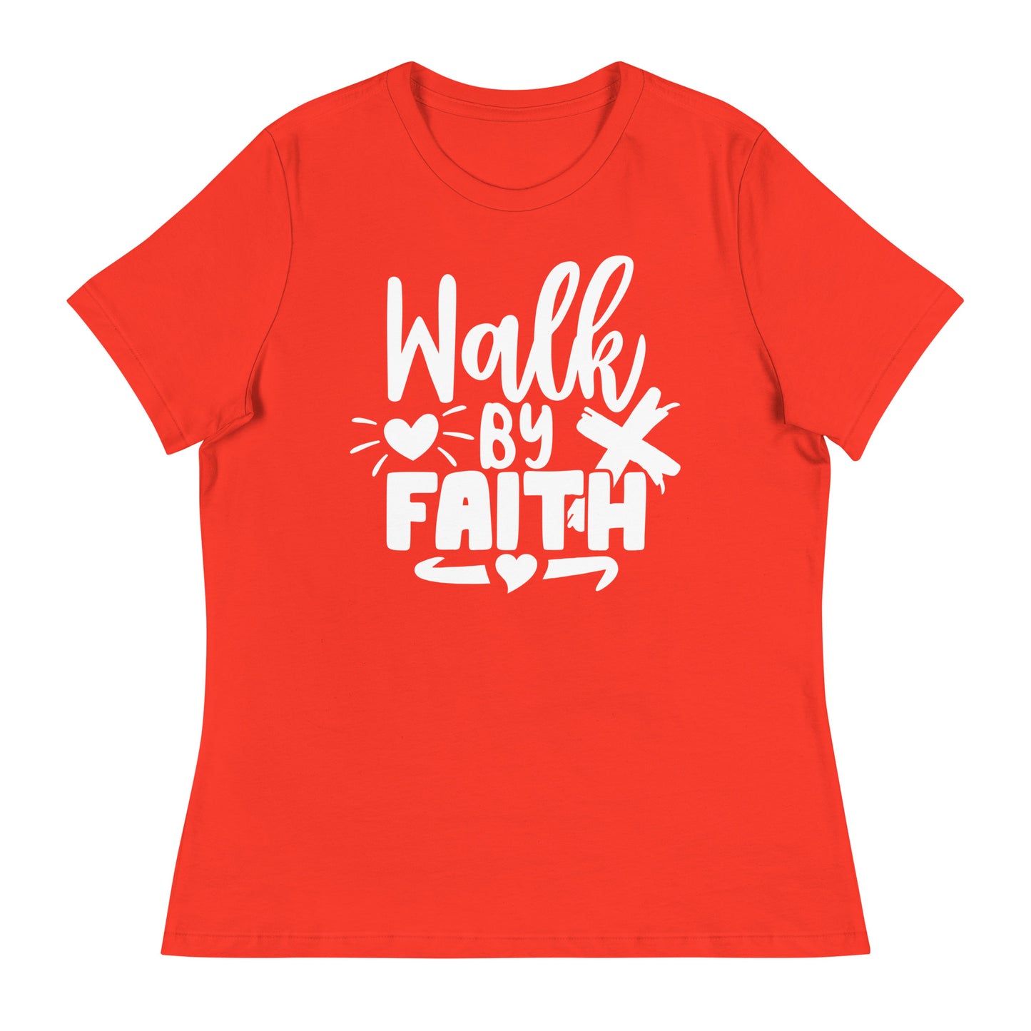 Walk by Faith (White design) - Women's Relaxed T-Shirt