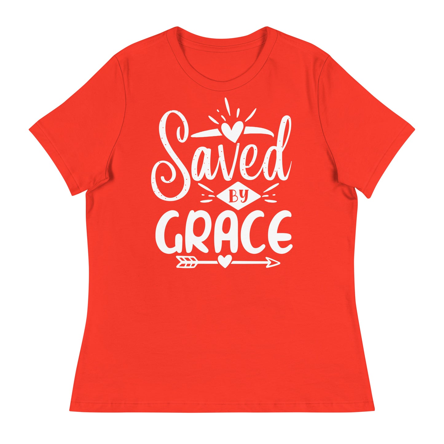 Saved by Grace (White design) - Women's Relaxed T-Shirt