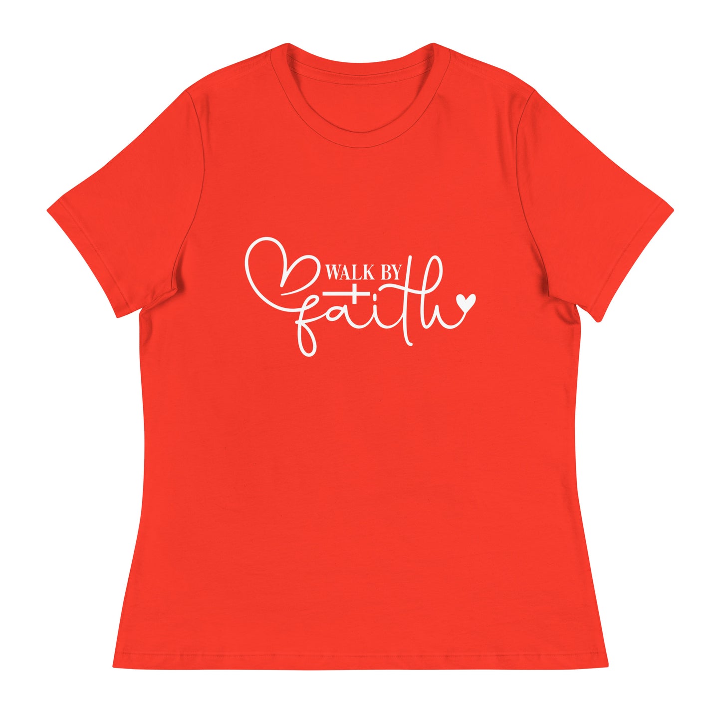 Walk by Faith (White design) - Women's Relaxed T-Shirt