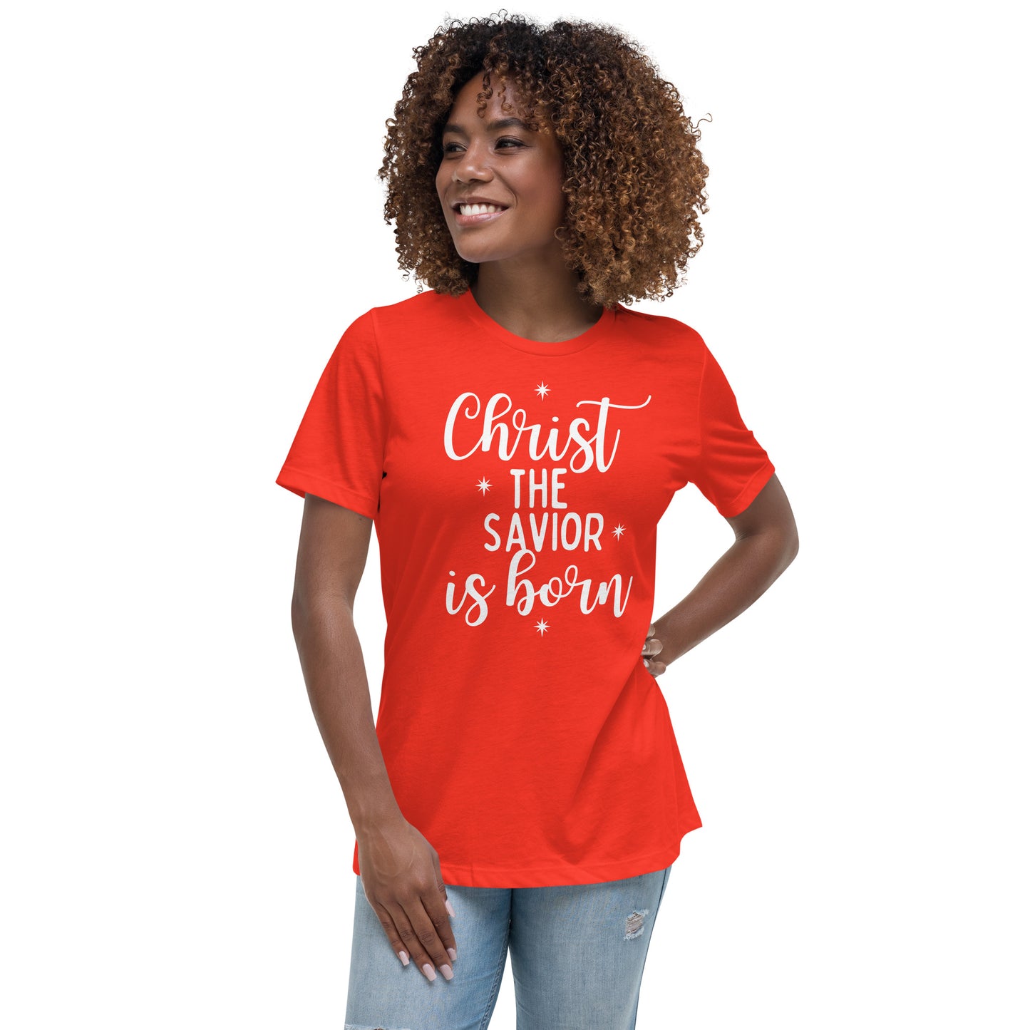 Christ the Savior is Born - Women's Relaxed  Christmas T-Shirt