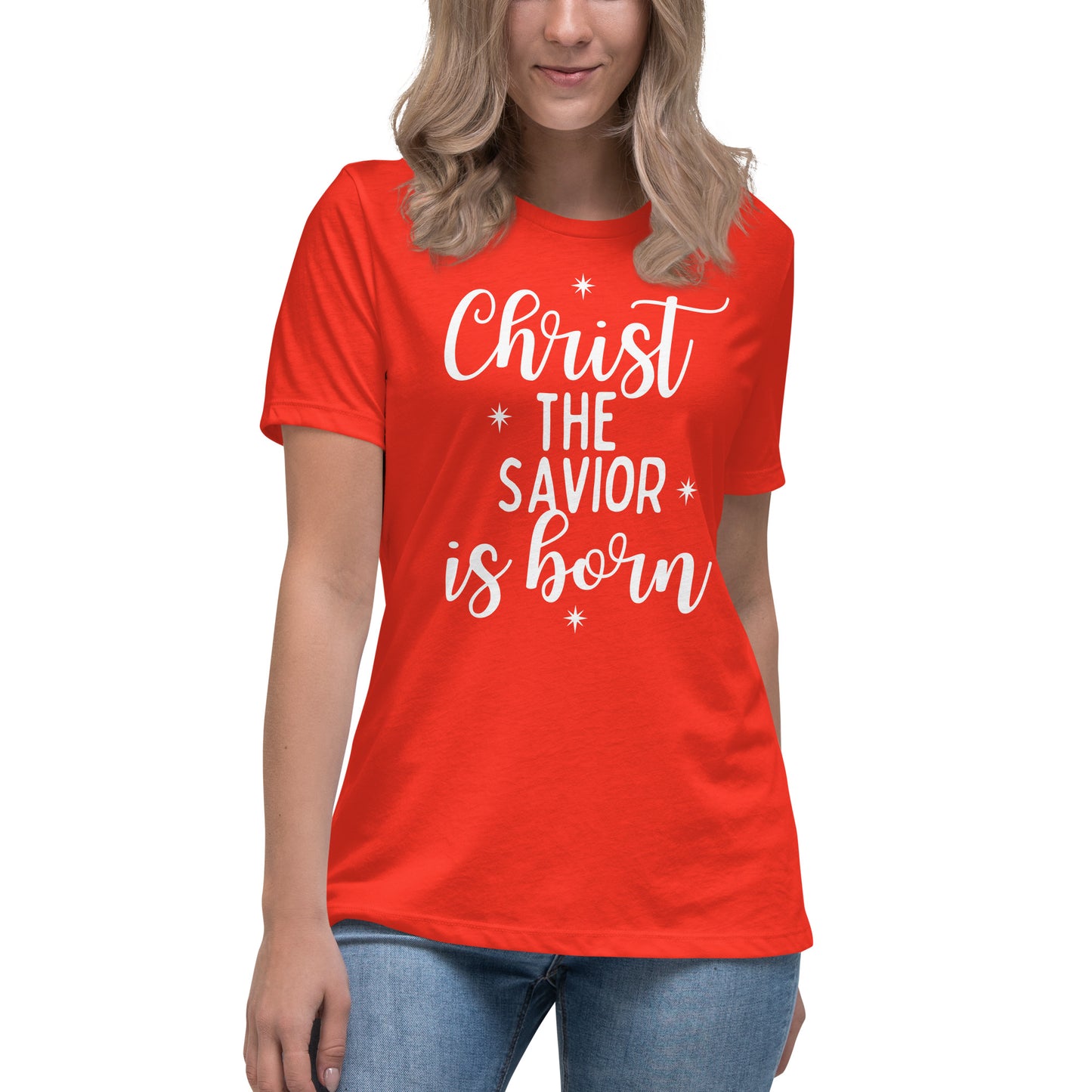 Christ the Savior is Born - Women's Relaxed  Christmas T-Shirt