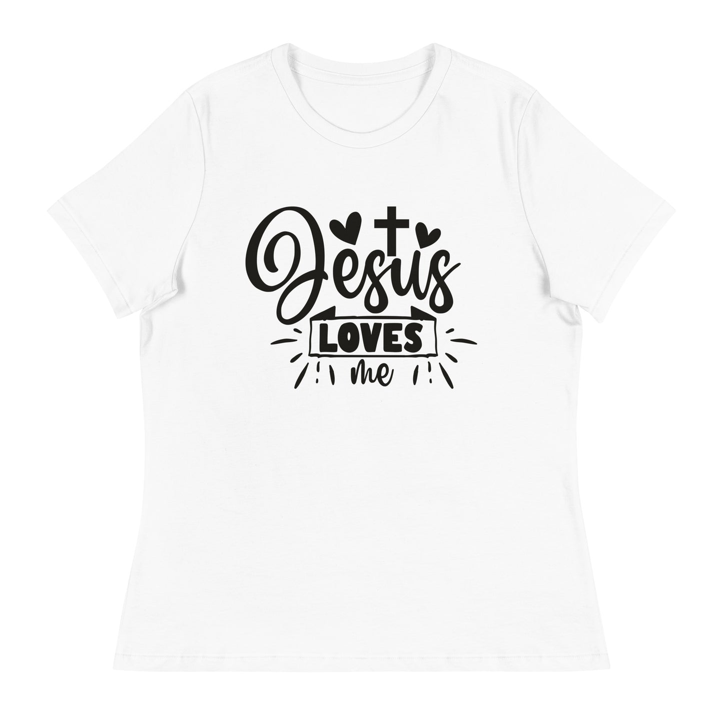 Jesus Loves Me (Black design) - Women's Relaxed T-Shirt