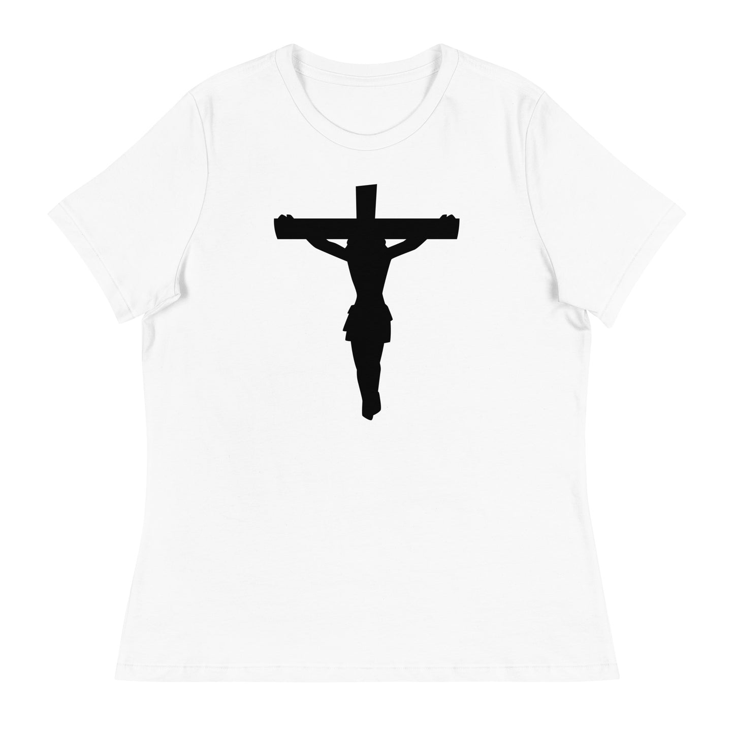 Jesus on the Cross (Black design) - Women's Relaxed T-Shirt