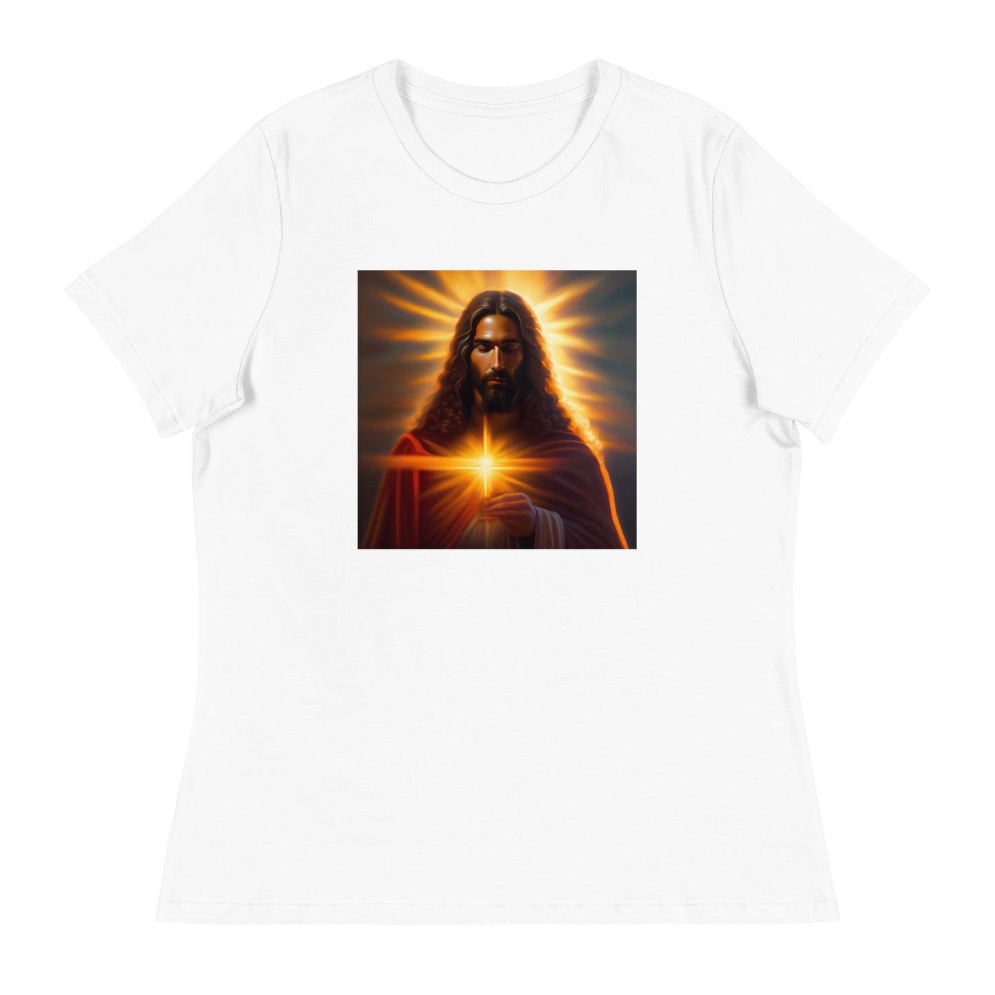 Full-color image of Jesus -  Women's Relaxed T-Shirt