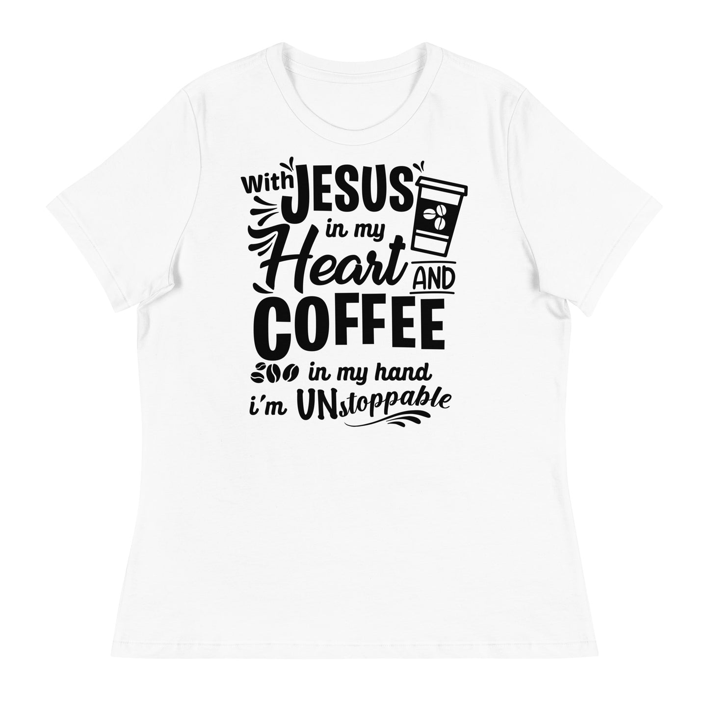 Coffee (Black design) - Women's Relaxed T-Shirt