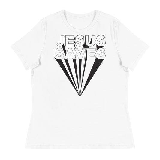 Jesus Saves (Black design) - Women's Relaxed T-Shirt