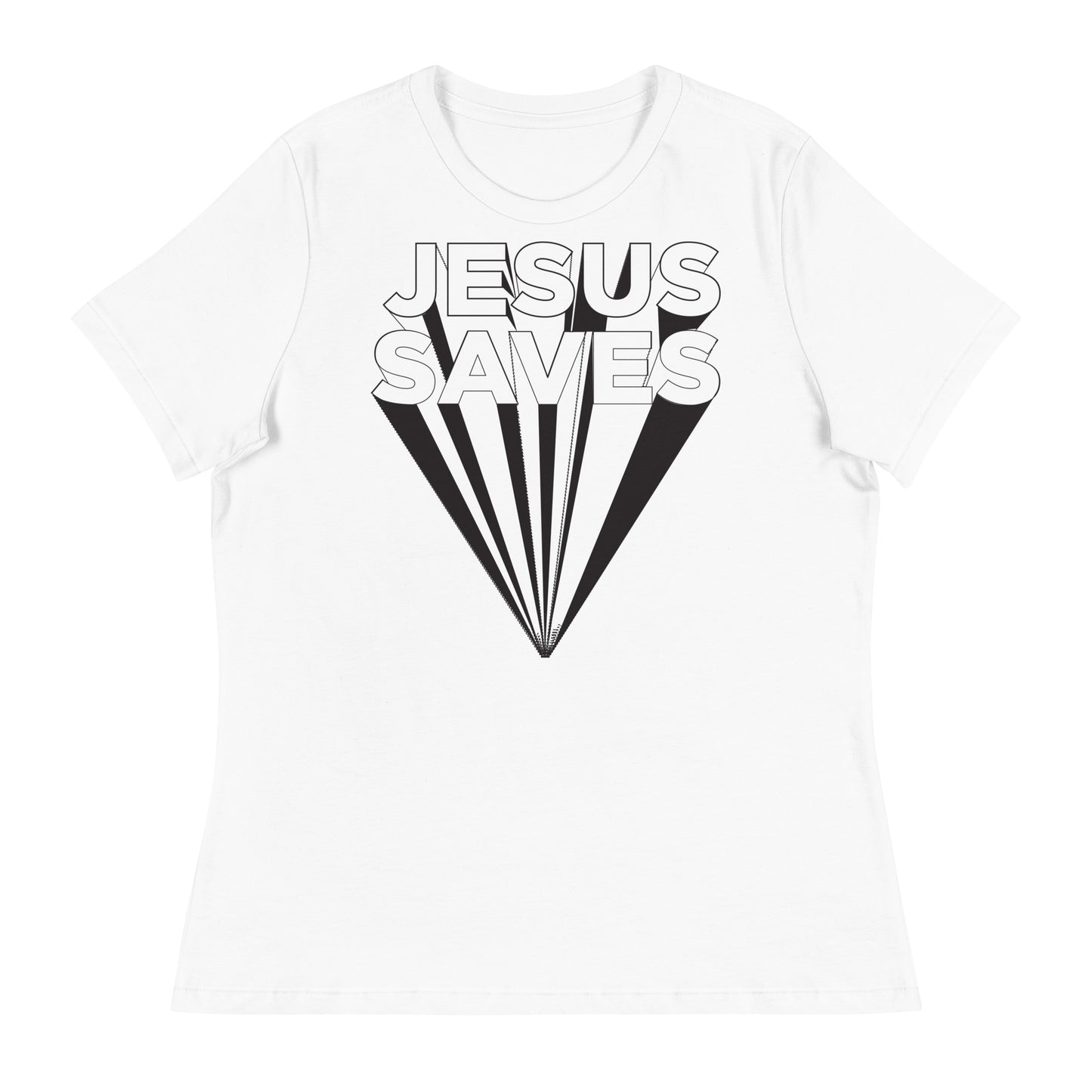 Jesus Saves  (Black design)  - Women's Relaxed T-Shirt