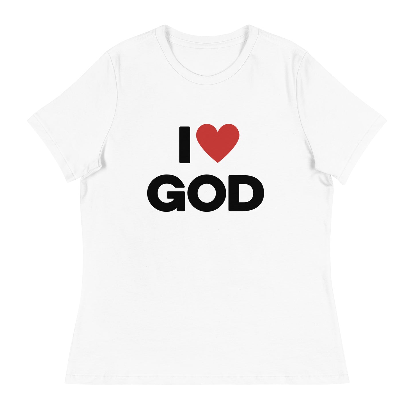 I love God (Black design) -  Women's Relaxed T-Shirt