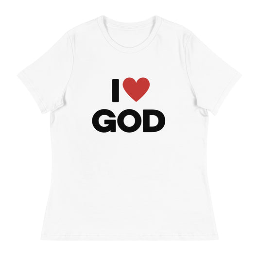 I love God (Black design) -  Women's Relaxed T-Shirt