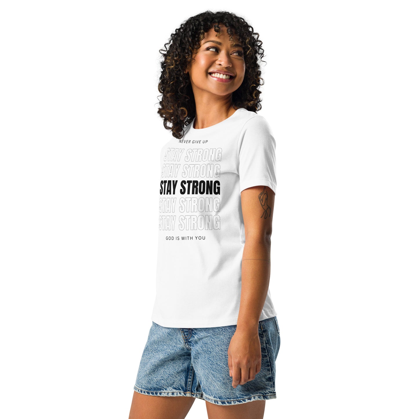 Stay Strong (Black design) - Women's Relaxed T-Shirt